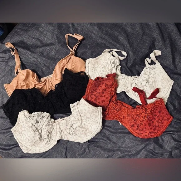 Victoria's Secret Lace Bra Collection - Black, Cream, Red, Tan - Picture 1 of 2